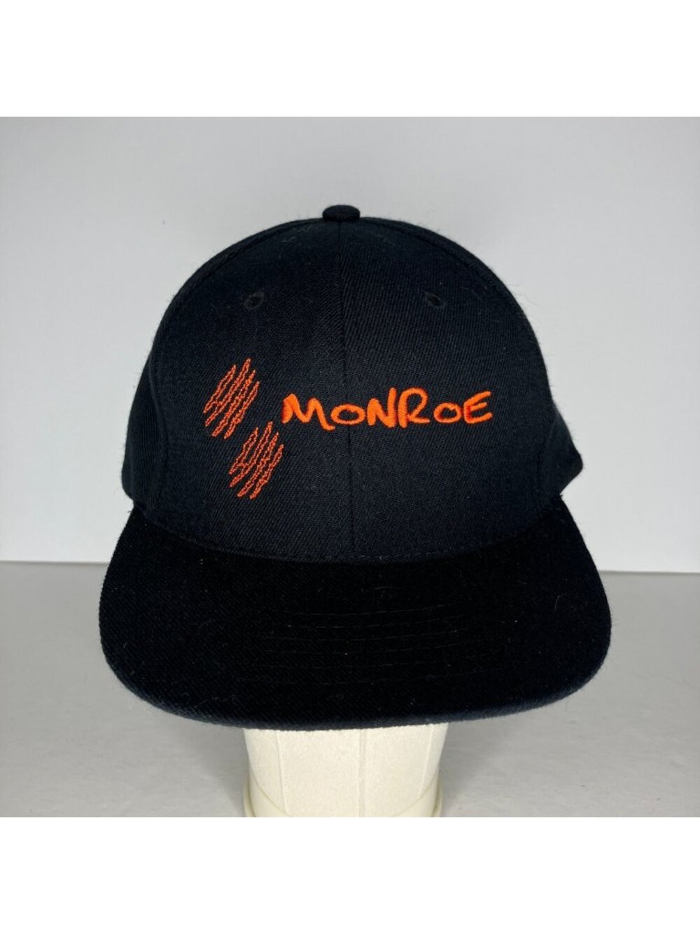 Monroe Black Orange Embroidered Snapback Baseball Cap